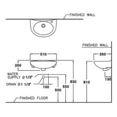 Ảnh Chậu rửa treo tường COTTO C005 2