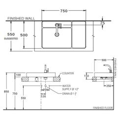 Ảnh Chậu rửa dương bàn COTTO CPW0501 MDG 2