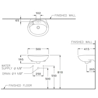 Ảnh Chậu rửa treo tường Cotto C013 (1HOLE) 2