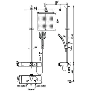 Ảnh Sen tắm cây nóng lạnh COTTO CT2307W 2