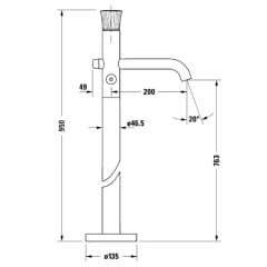 Ảnh Vòi bồn tắm đặt sàn Duravit WT5250000010 2