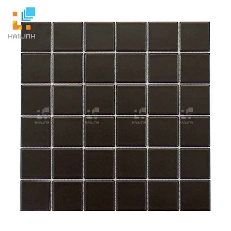 Gạch Mosaic HLMST330384 gốm trơn màu đen