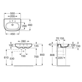 Ảnh Chậu treo tường Roca A327243000 2