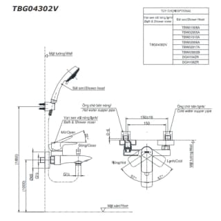 Ảnh Sen cây nóng lạnh TOTO DM907C1S/TBG04302VA/TBW03002B 2