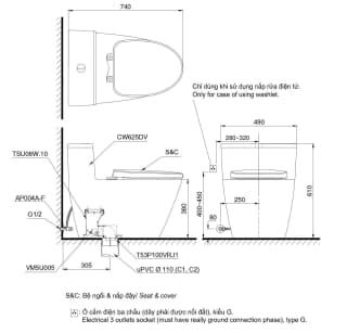 Ảnh Bồn cầu điện tử TOTO MS625DW16 2