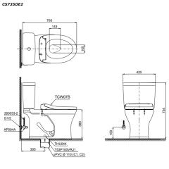 Ảnh Bồn cầu 2 khối TOTO CS735DE2 3