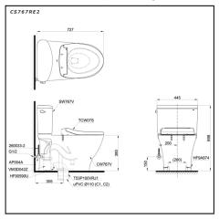 Ảnh Bồn cầu 2 khối TOTO CS767RE2 4