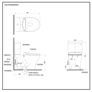 Ảnh Bồn cầu 2 khối TOTO CS769DRE2 4