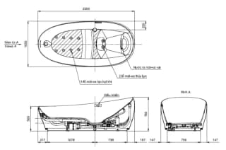 Ảnh Bồn tắm đặt sàn TOTO PJYD2200PWE 2