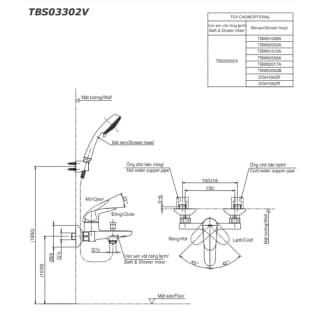 Ảnh Sen tắm nóng lạnh TOTO TBS03302V/TBW07012A 2