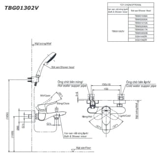 Ảnh Sen cây nóng lạnh TOTO TBW01002BA/TBG01302VA/TBW01035V 2