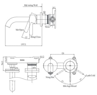 Ảnh Vòi chậu gắn tường TOTO TLG11307BA 2