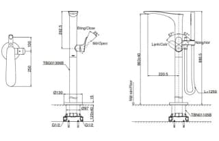 Ảnh Vòi sen xả bồn tắm TOTO TBG01306BA/TBN01105B 2