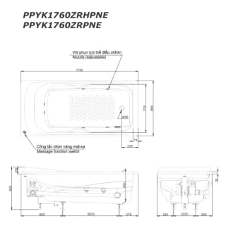 Ảnh Bồn tắm TOTO PPYK1760ZRHPNE/TVBF412/DB505R-2B 2
