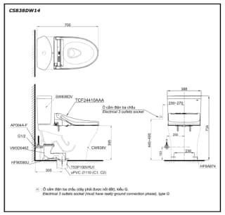 Ảnh Bồn cầu điện tử TOTO CS838DW14 2