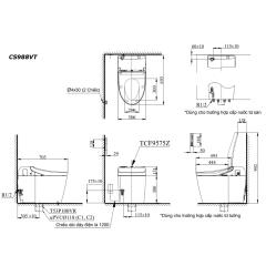 Ảnh Bồn cầu thông minh TOTO CS988VT/TCF9575Z/T53P100VR 2