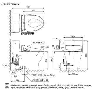 Ảnh Bồn cầu điện tử TOTO MS188VKW16/T53P100VR 2