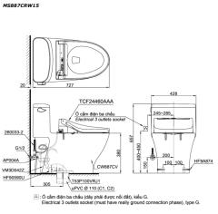 Ảnh Bồn cầu điện tử TOTO MS887CRW15 4