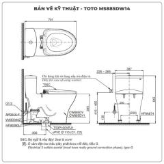 Ảnh Bồn cầu điện tử TOTO MS885DW14 2