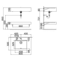 Ảnh Chậu rửa bàn đá 2 tầng Viglacera US10-9GP03 2
