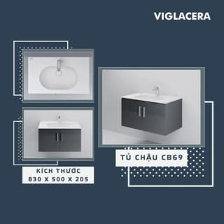 Ảnh Bộ tủ chậu Viglacera Flexi CB69 5
