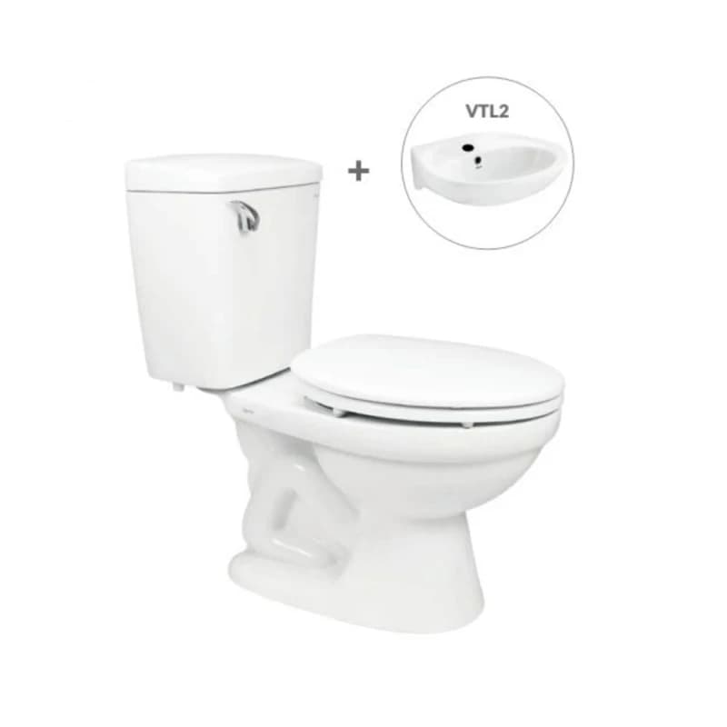 Bồn cầu Viglacera VI44 + Chậu VTL2 (hoặc VTL3)