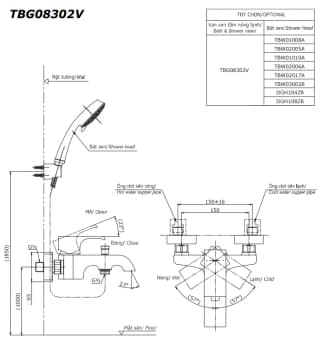 Ảnh Sen tắm nóng lạnh TOTO TBG08302VA/TBW01035V 2