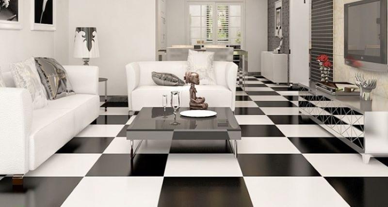 Cập nhật các mẫu gạch lát nền caro đen trắng HOT nhất hiện nay