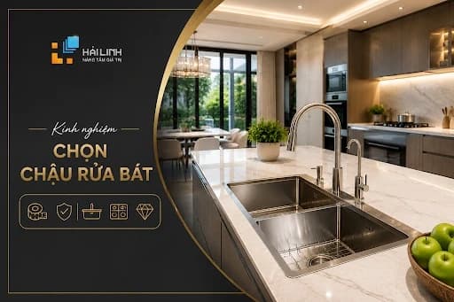 Kinh nghiệm chọn chậu rửa bát cho nhà bếp rộng: Đẳng cấp và tiện nghi