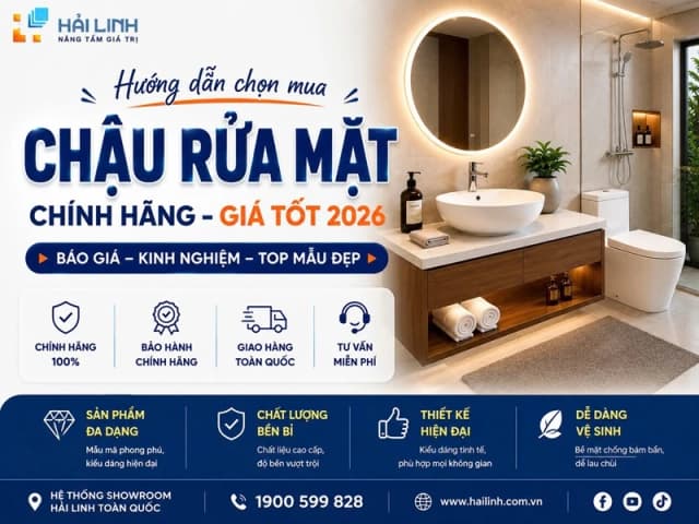 Chậu Rửa Mặt Chính Hãng Đẹp, Giá Tốt 2026 | Báo Giá & Kinh Nghiệm Chọn Mua