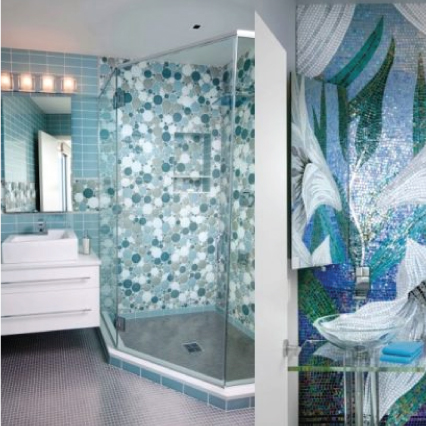 Gạch Mosaic men gốm trơn