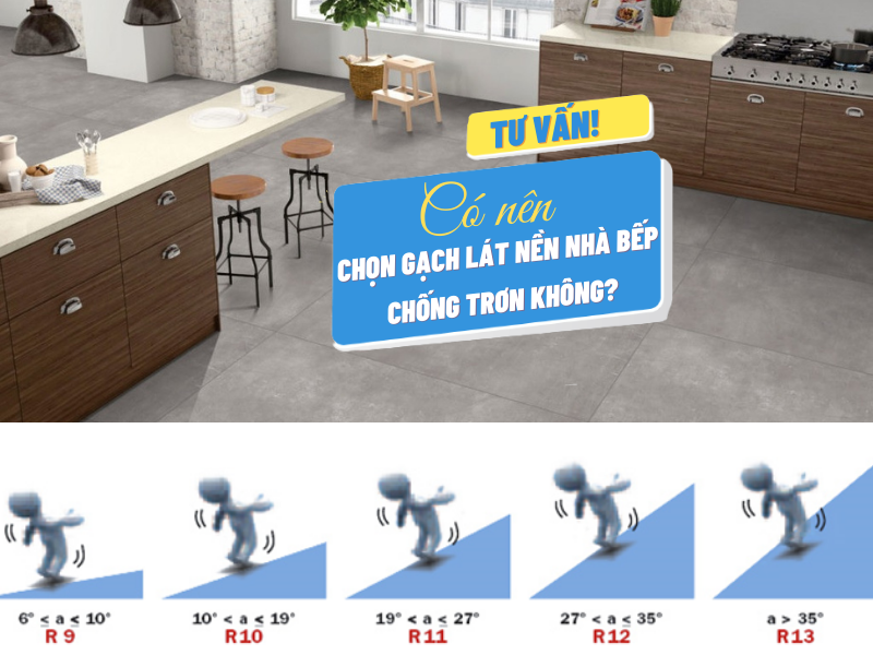 [TƯ VẤN] Có nên chọn gạch nhà bếp chống trơn không?