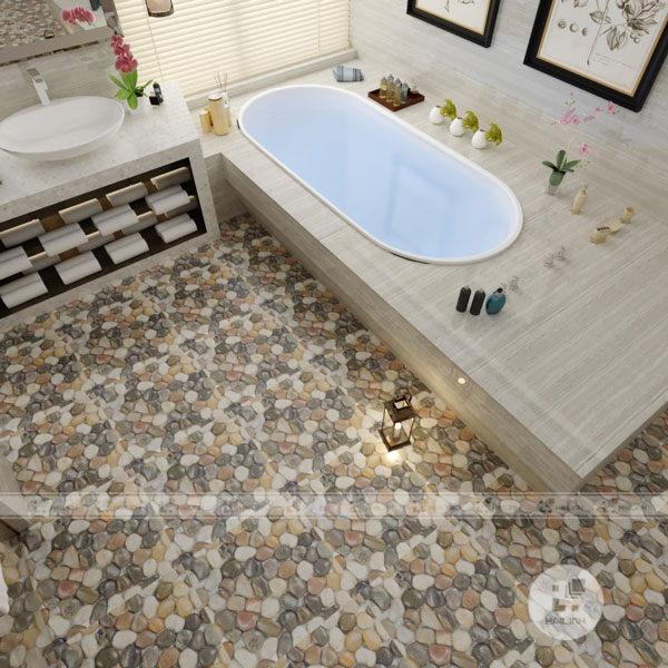 Top các mẫu gạch lát nền nhà tắm hình sỏi chống trơn giá rẻ